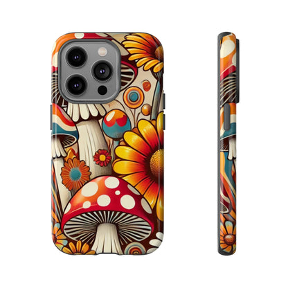 Colorful Mushroom Flower Phone Case - Boho Chic Design