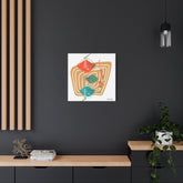 Mid Century Modern Fish Art, Whimsical Fish Canvas Wall Art - Colorful Mod Décor - Mid Century Modern Gal