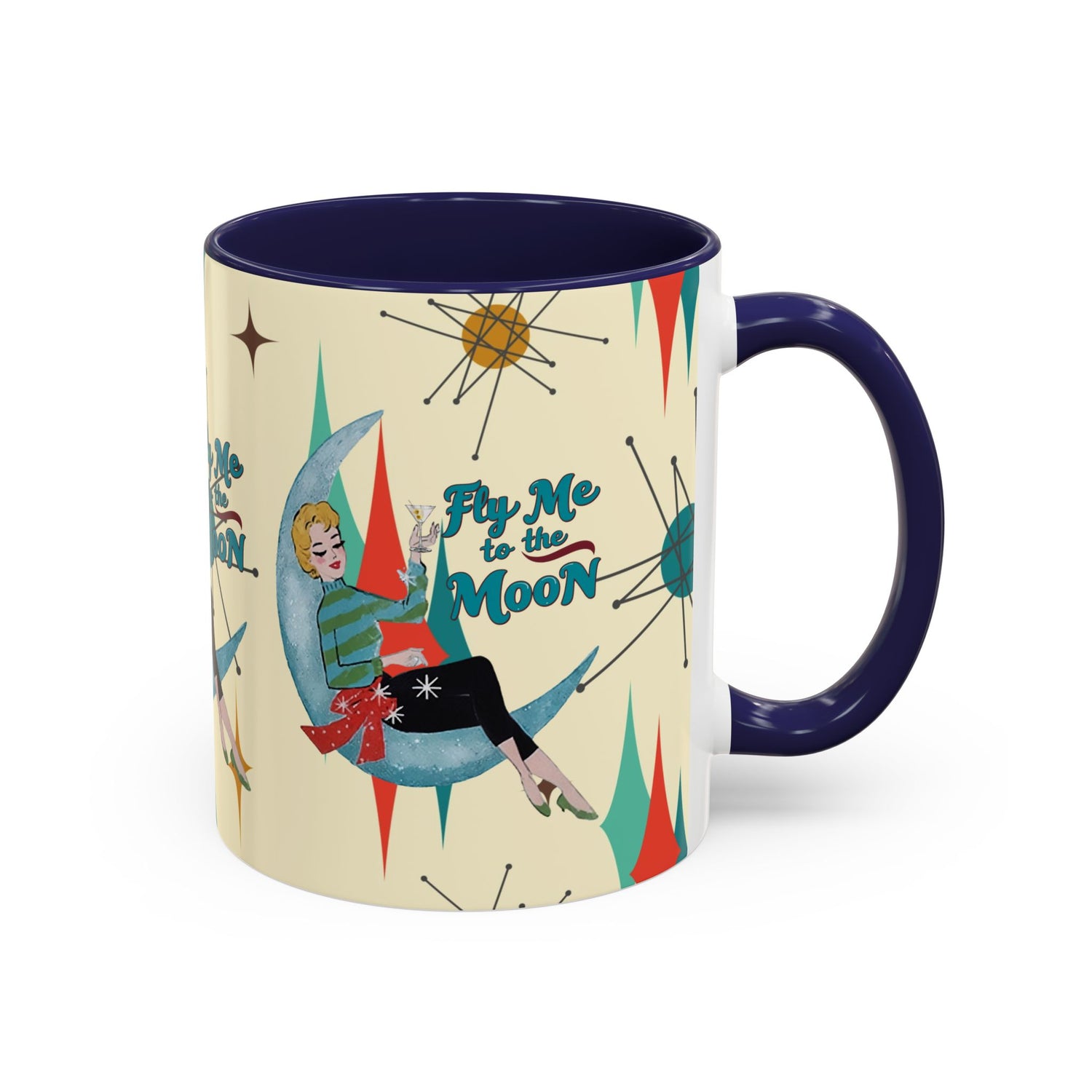 Mid Century Modern Retro Christmas Mug,  &