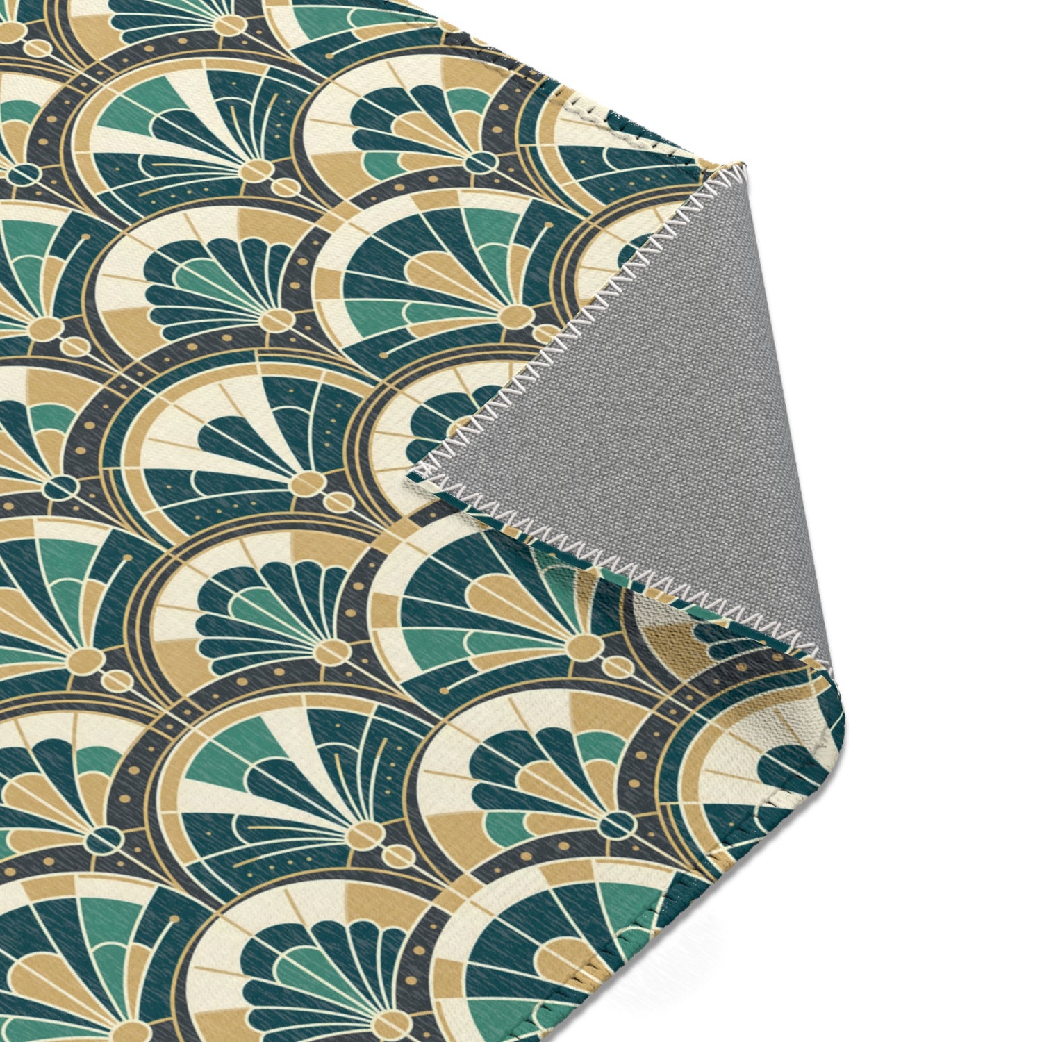 Art Deco Peacock Inspired Area Rug