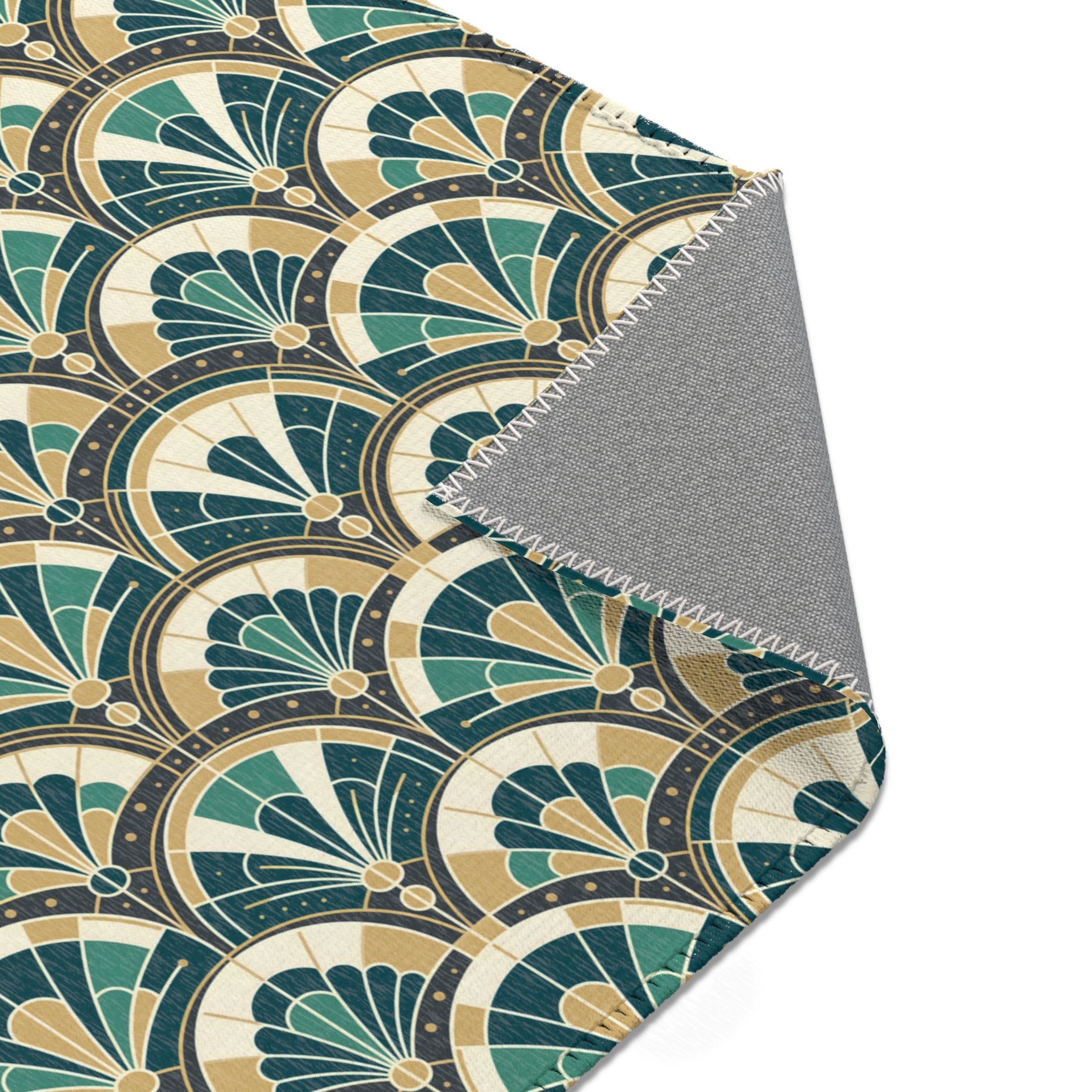 Art Deco Peacock Inspired Area Rug
