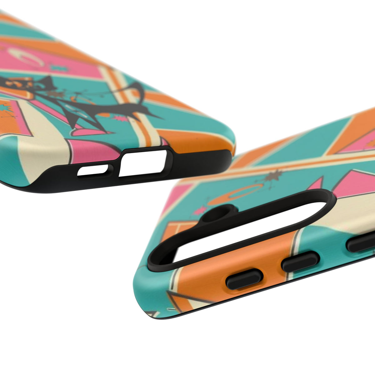 Atomic Cat Mid Mod Retro Cat Phone Case - Tough Cases for Stylish Cat Lovers