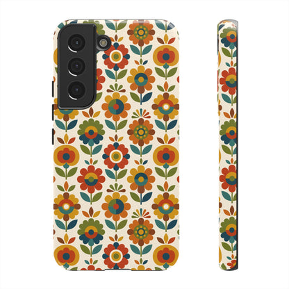 Mid Century Modern Scandinavian Floral Earth Tones Tough Phone Case