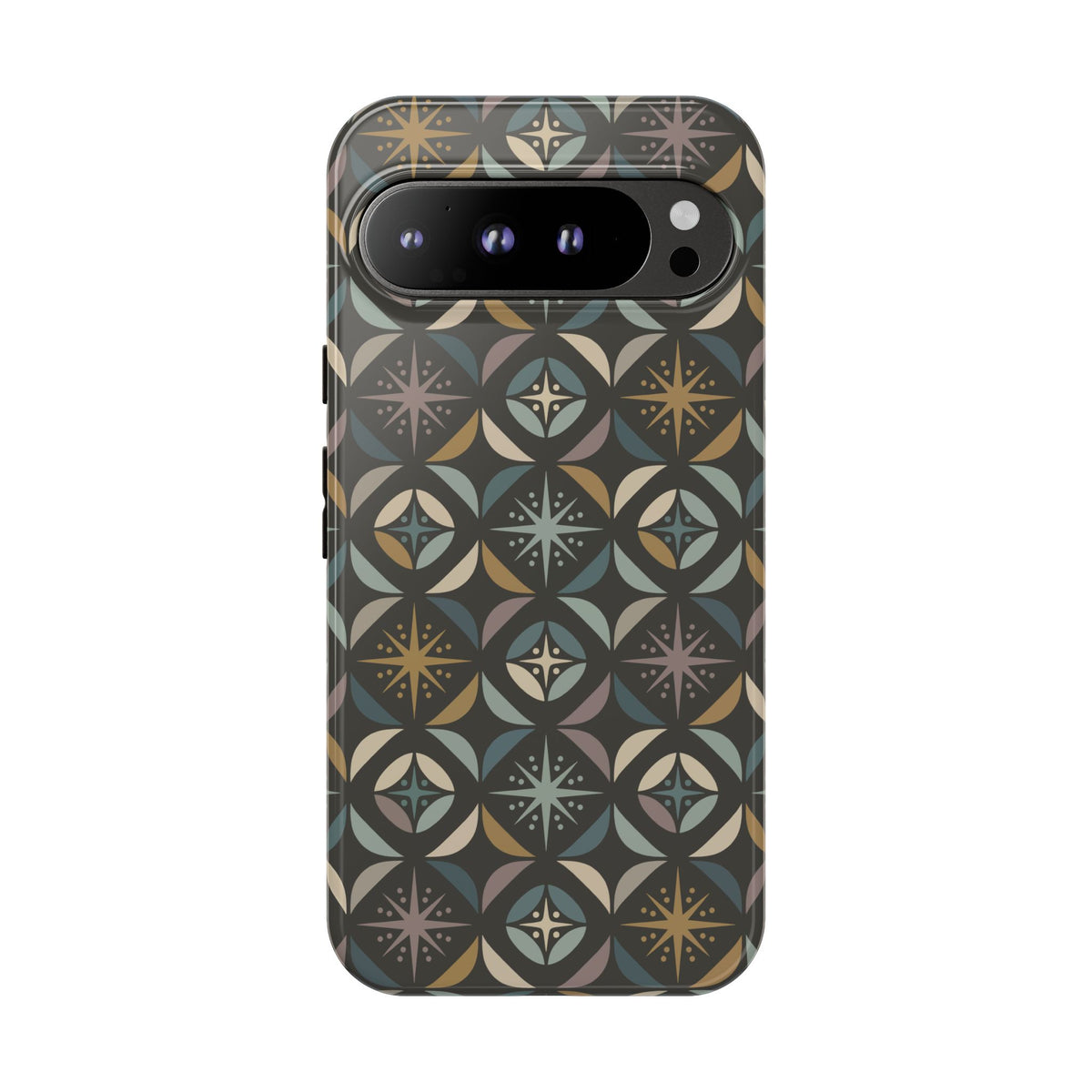 Mid Century Modern Elegant Gray Geometric Starburst Tough Phone Case
