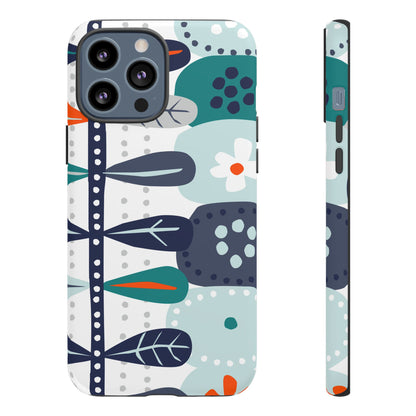 Scandinavian Modern Floral Nordic Hygge Tough Phone Case - Mid Century Modern Gal