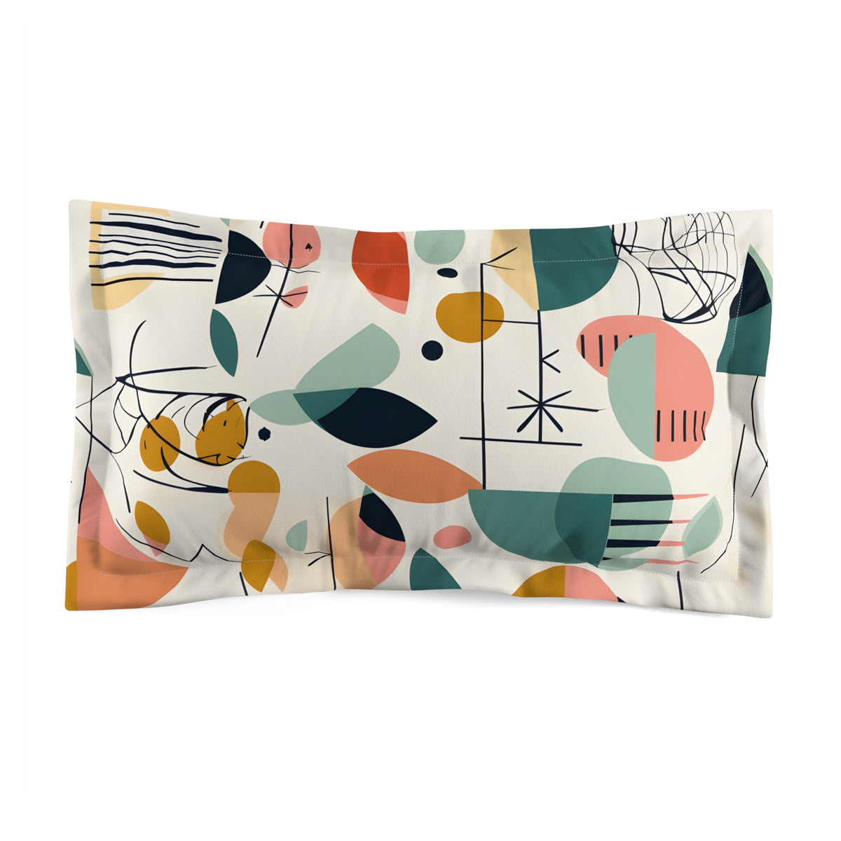 Mid Century Modernist Geometric Abstract Funky Pillow Sham - Mid Century Modern Gal