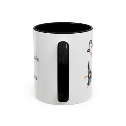 Atomic Cat Coffee Tea Mug, Mid Century Modern Boomerang, Space Age Atomic Drinkware For Cat And Coffee Lovers - Mid Century Modern Gal