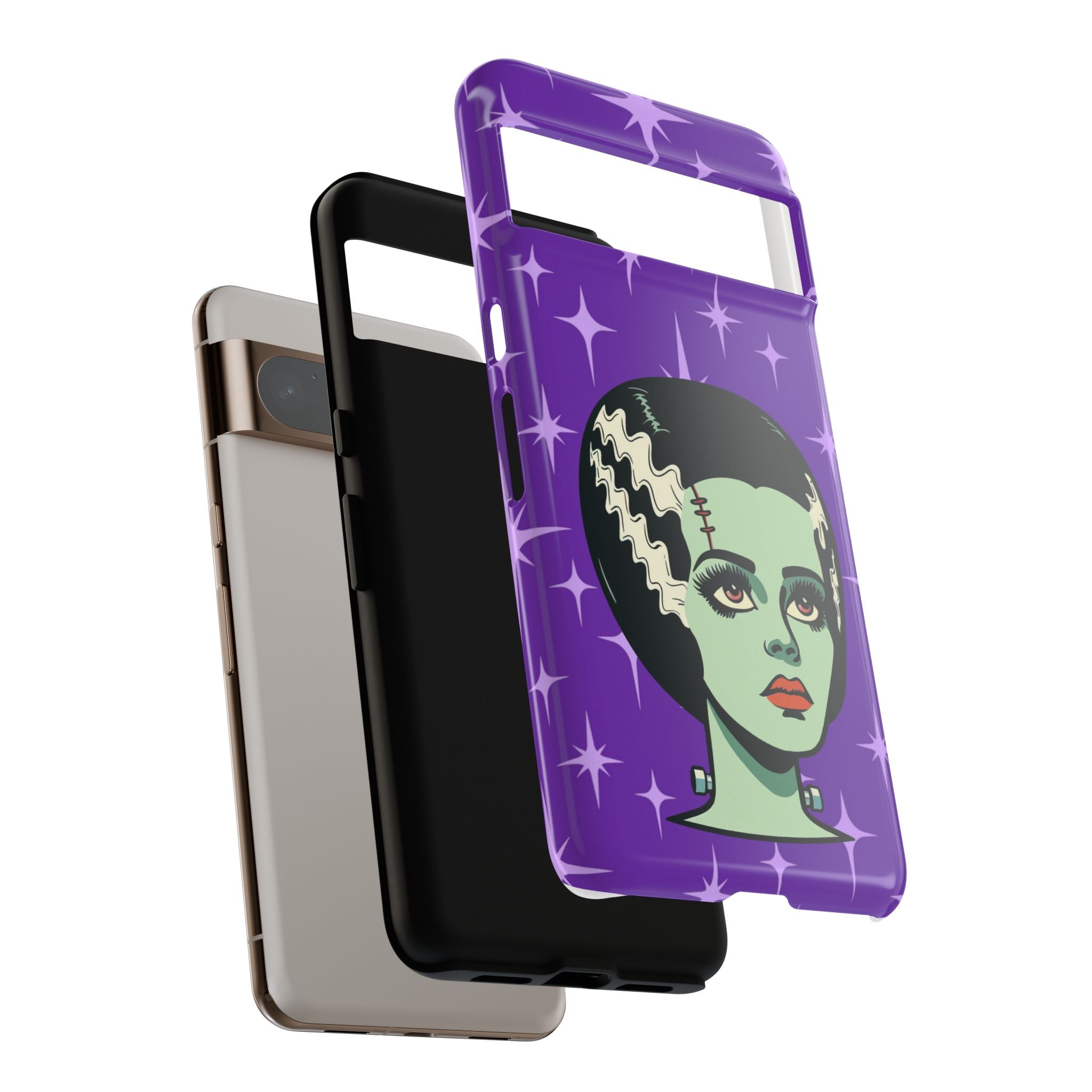 Bride of Frankenstein Retro Mid Mod Horror Buff Purple Halloween Tough Phone Case