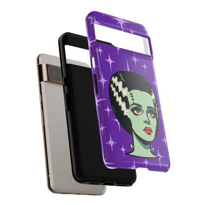 Bride of Frankenstein Retro Mid Mod Horror Buff Purple Halloween Tough Phone Case