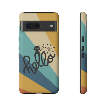 Atomic Groovy Cat, Retro, Kitschy, Hello Starburst, Mid Mod Smart Phone Tough Phone Cases