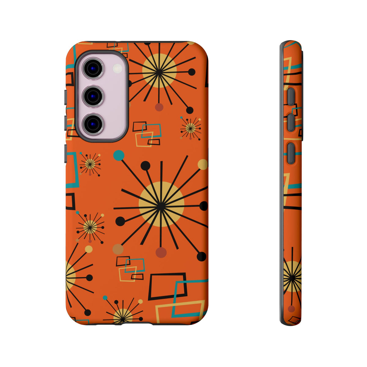 Mid Century Modern Sinatra Orange, Starburst, Geometric Funky Fun Tough Phone Case - Mid Century Modern Gal