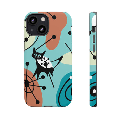 Atomic Kittie, Mid Century Modern Geometric Amoeba Retro Smart PhoneTough Phone
