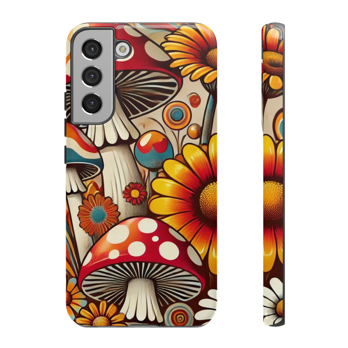 Colorful Mushroom Flower Phone Case - Boho Chic Design