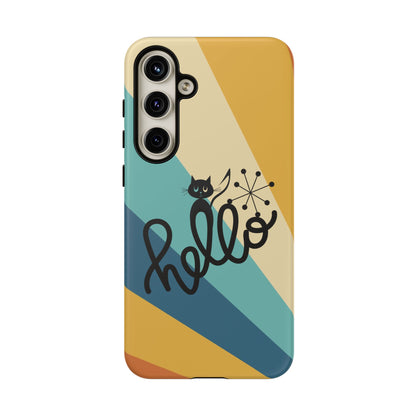 Atomic Groovy Cat, Retro, Kitschy, Hello Starburst, Mid Mod Smart Phone Tough Phone Cases