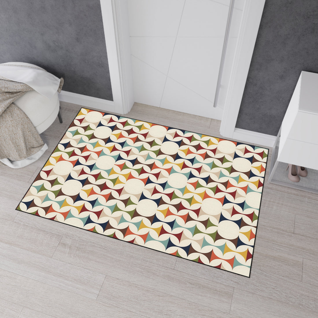 Mid Century Modern Scandinavian Designed Kitchen, Bath Heavy Duty Floor Mat - Mid Century Modern Gal