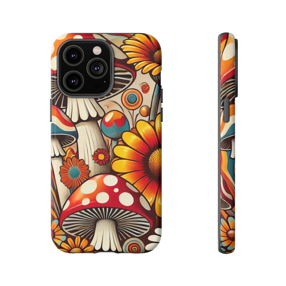 Colorful Mushroom Flower Phone Case - Boho Chic Design