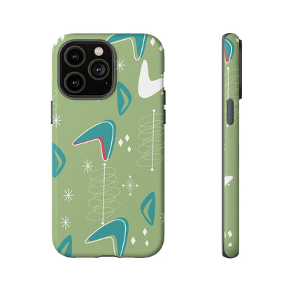 Mid Century Modern Atomic Boomerang, 50s Space Age Tough Phone Case