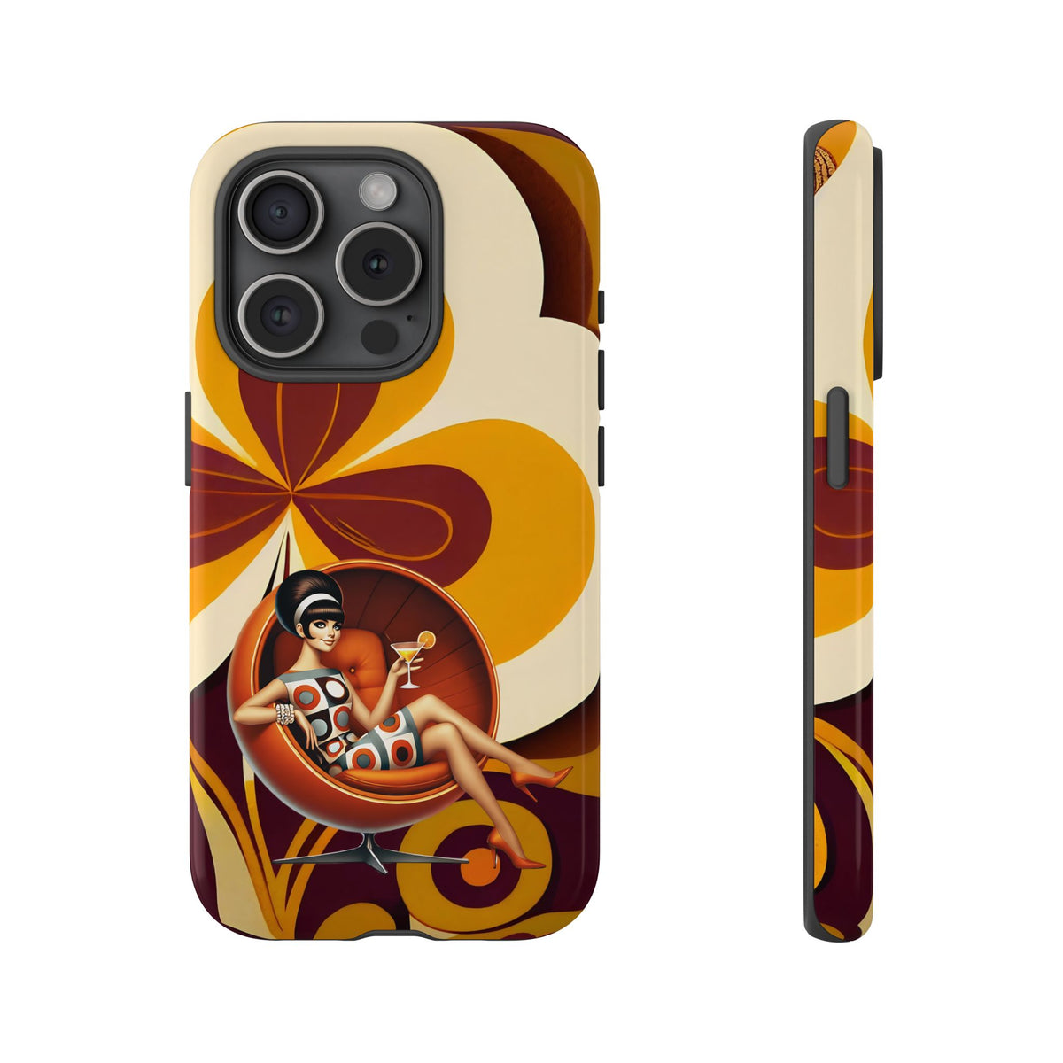 Groovy Mod 60s Retro Flower Power Phone Cases - Mid Century Modern Gal