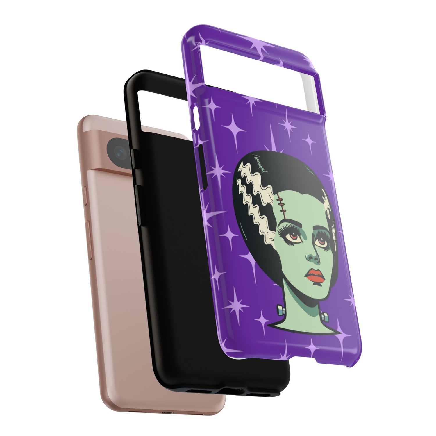 Bride of Frankenstein Retro Mid Mod Horror Buff Purple Halloween Tough Phone Case