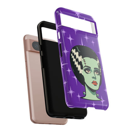 Bride of Frankenstein Retro Mid Mod Horror Buff Purple Halloween Tough Phone Case