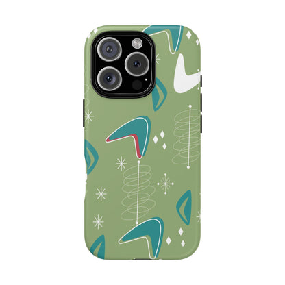 Mid Century Modern Atomic Boomerang, 50s Space Age Tough Phone Case