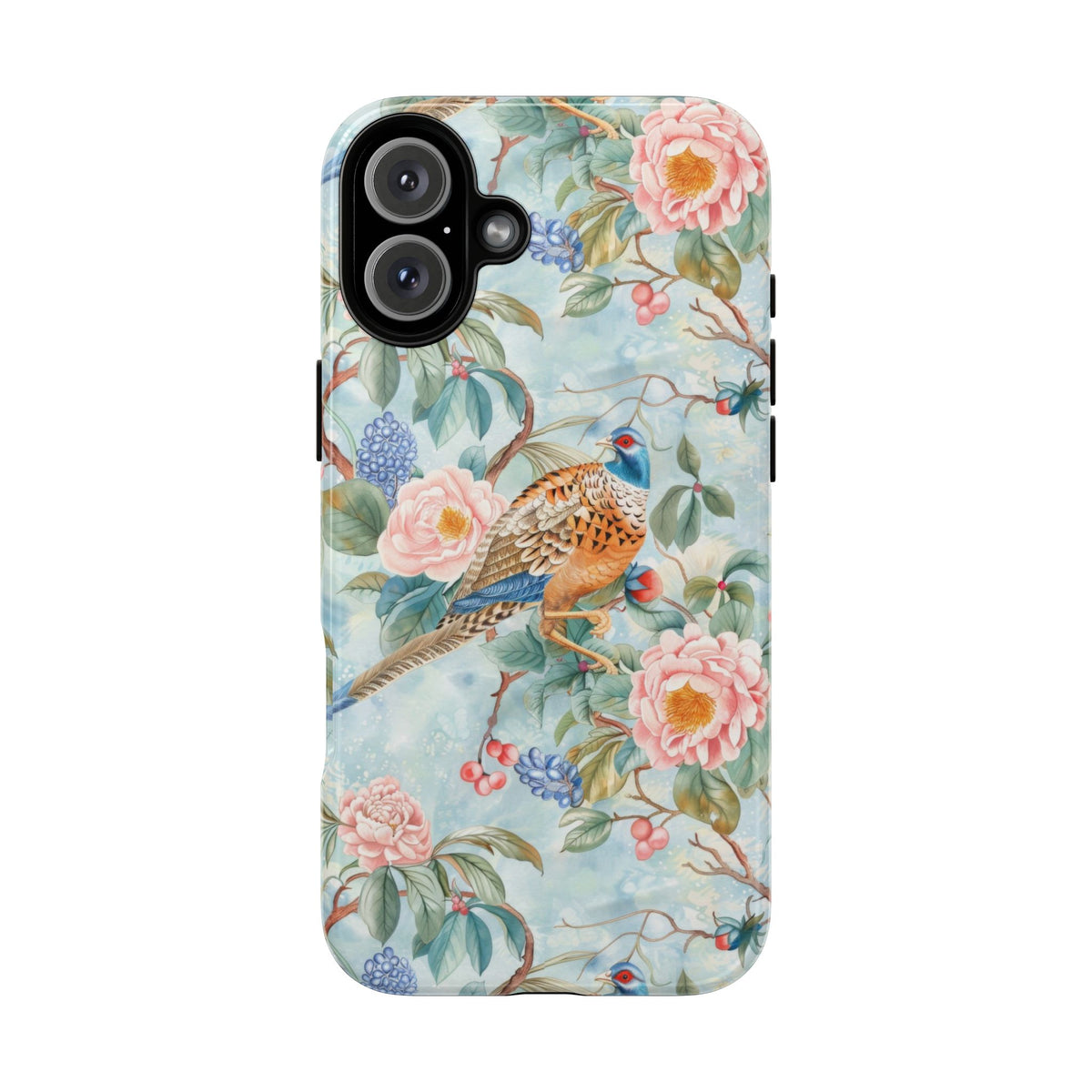 Chinoiserie Designed Floral Pheasant Phone Case with Bird Design - Mid Century Modern Gal