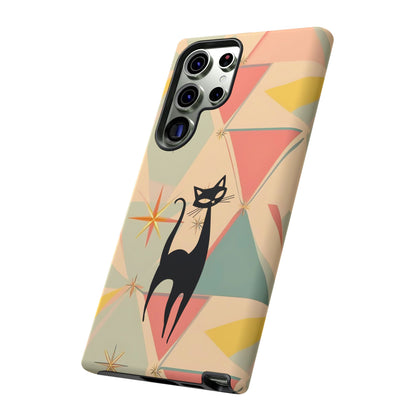 Atomic Cat Mid Mod Retro Cat Phone Case | Tough Cases with Vintage Vibe | Ideal for Cat Lovers