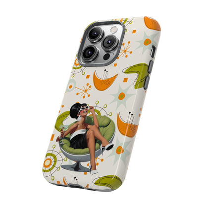 Mid Century Modern Atomic Starburst Mid Mod 60s Gal Retro Chic Tough Phone Case with Vintage Glamour Design
