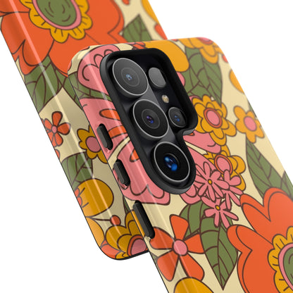 Groovy Retro Flower Power Vintage Inspired Pattern Smart Phones Tough Phone Cases