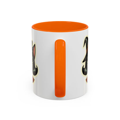Vintage Halloween Black Cat Sexy Sexton Mid Century Modern Accent Coffee Mug - Mid Century Modern Gal