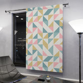 Mid Century Modern Geometric Window Curtain – Stylish Home Decor Piece - Mid Century Modern Gal