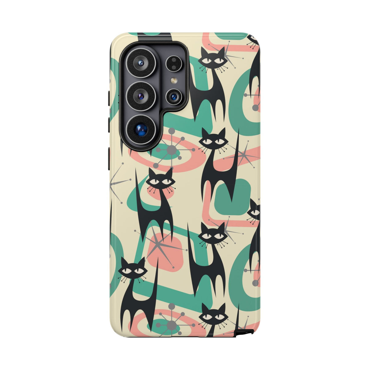 Atomic Cat Mid Century Modern Starburst Retro Kitsch Tough Phone Case