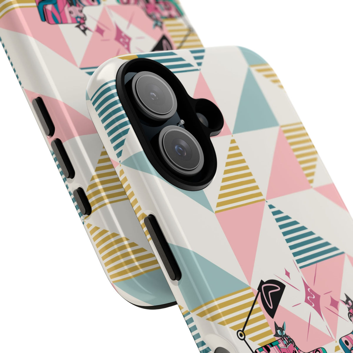 Atomic Cats Reading, Book Talk, Book Lover, Retro Chic Phone Case with Retro Vibe - Cozy Living Room Design