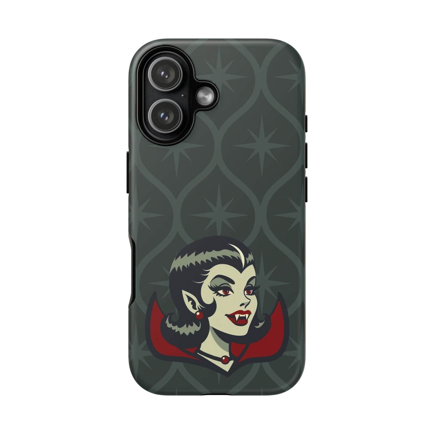 Vampire Dracula Girl Halloween Goth Horror Buff MCM Green Tough Phone Case
