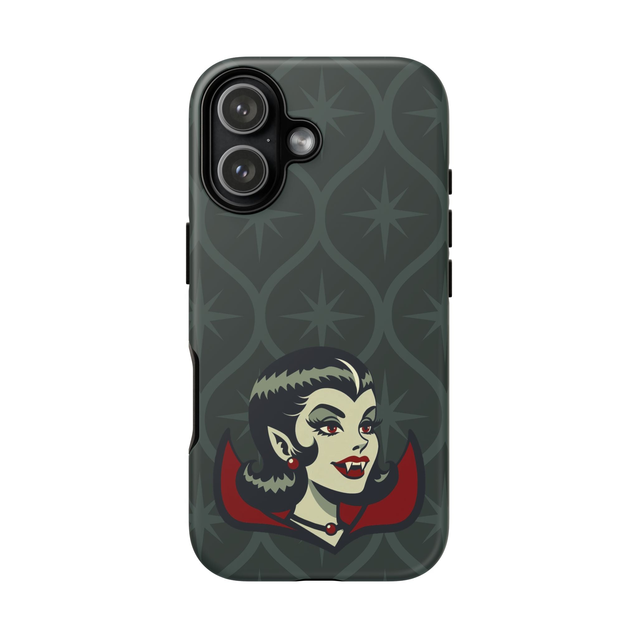 Vampire Dracula Girl Halloween Goth Horror Buff MCM Green Tough Phone Case