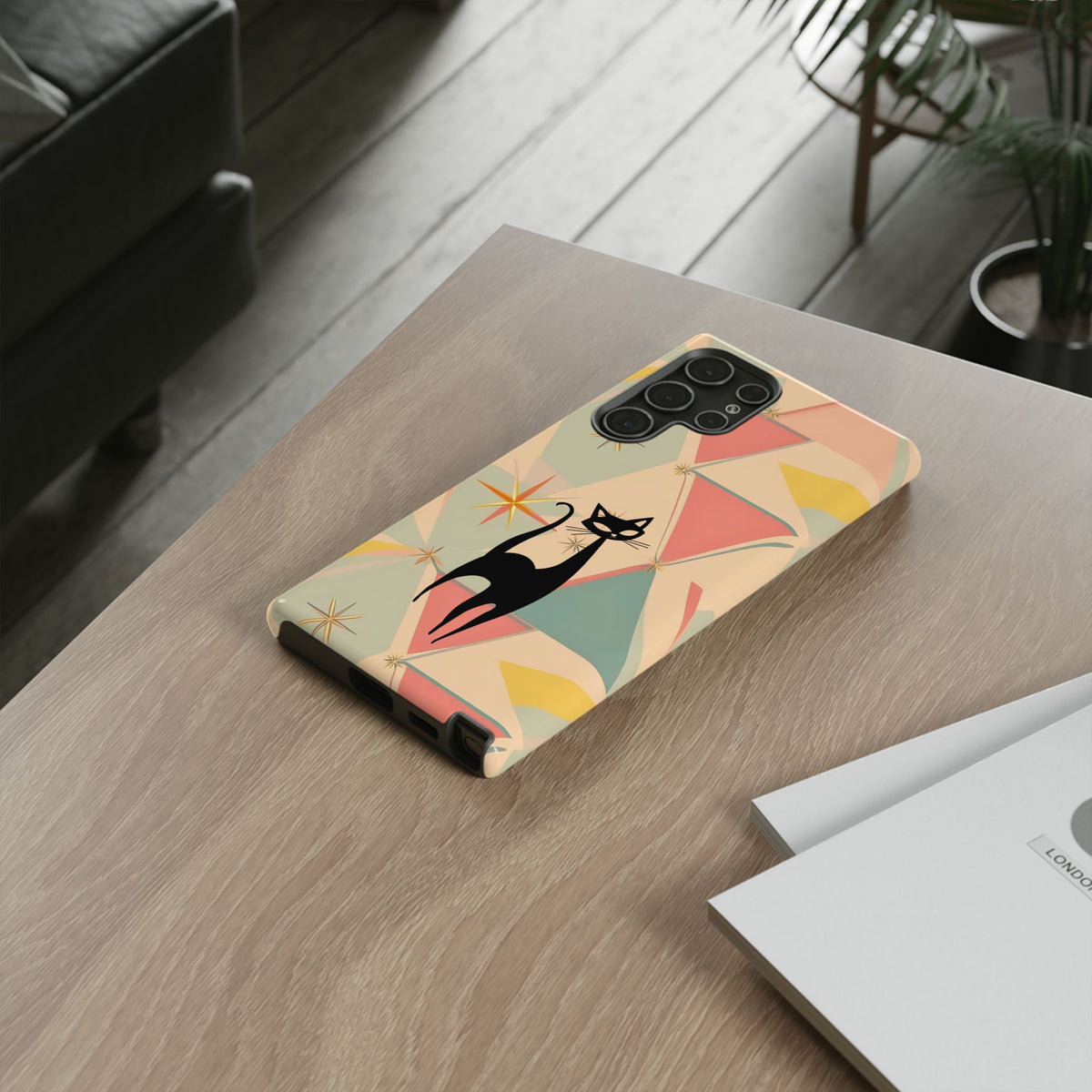 Atomic Cat Mid Mod Retro Cat Phone Case | Tough Cases with Vintage Vibe | Ideal for Cat Lovers