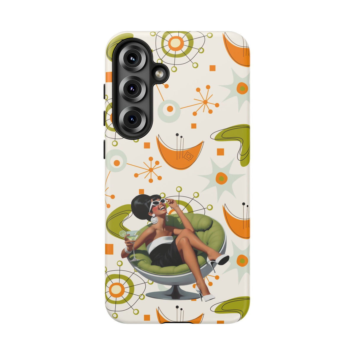 Mid Century Modern Atomic Starburst Mid Mod 60s Gal Retro Chic Tough Phone Case with Vintage Glamour Design
