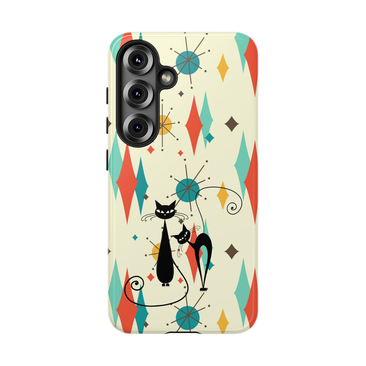 Atomic Kitty Cat, Mid Mod Franciscan Pattern, Kitsch Tough Phone Cases