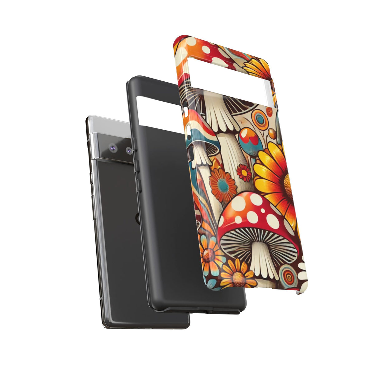 Colorful Mushroom Flower Phone Case - Boho Chic Design