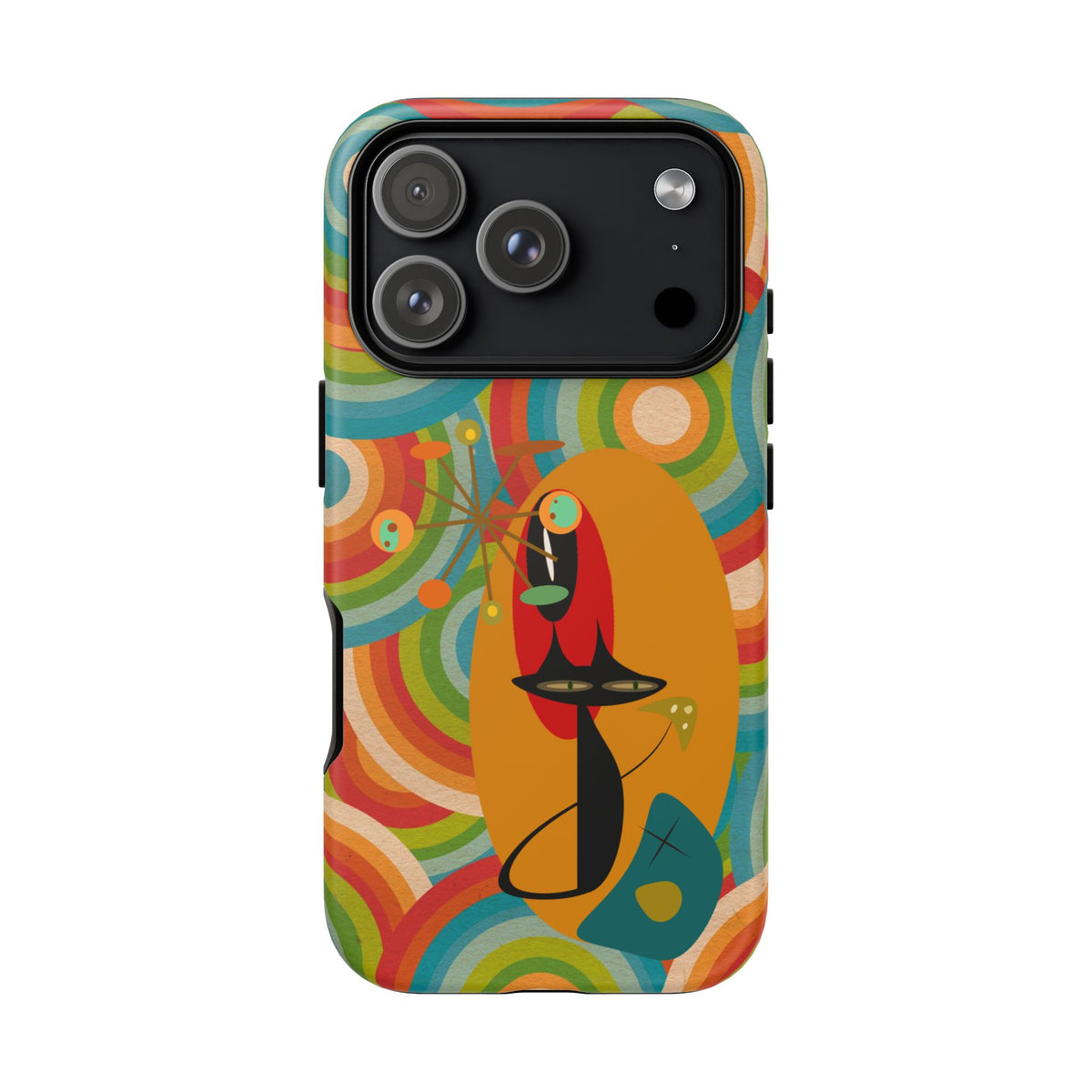 Atomic Cat, Retro 70's Pattern, MCM Smart Phone Tough Phone Case