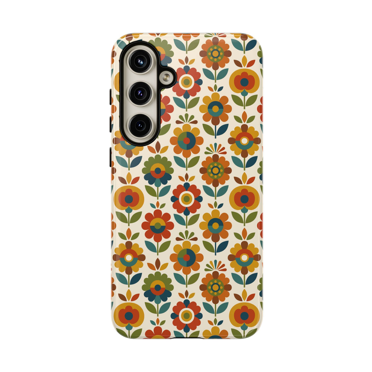 Mid Century Modern Scandinavian Floral Earth Tones Tough Phone Case