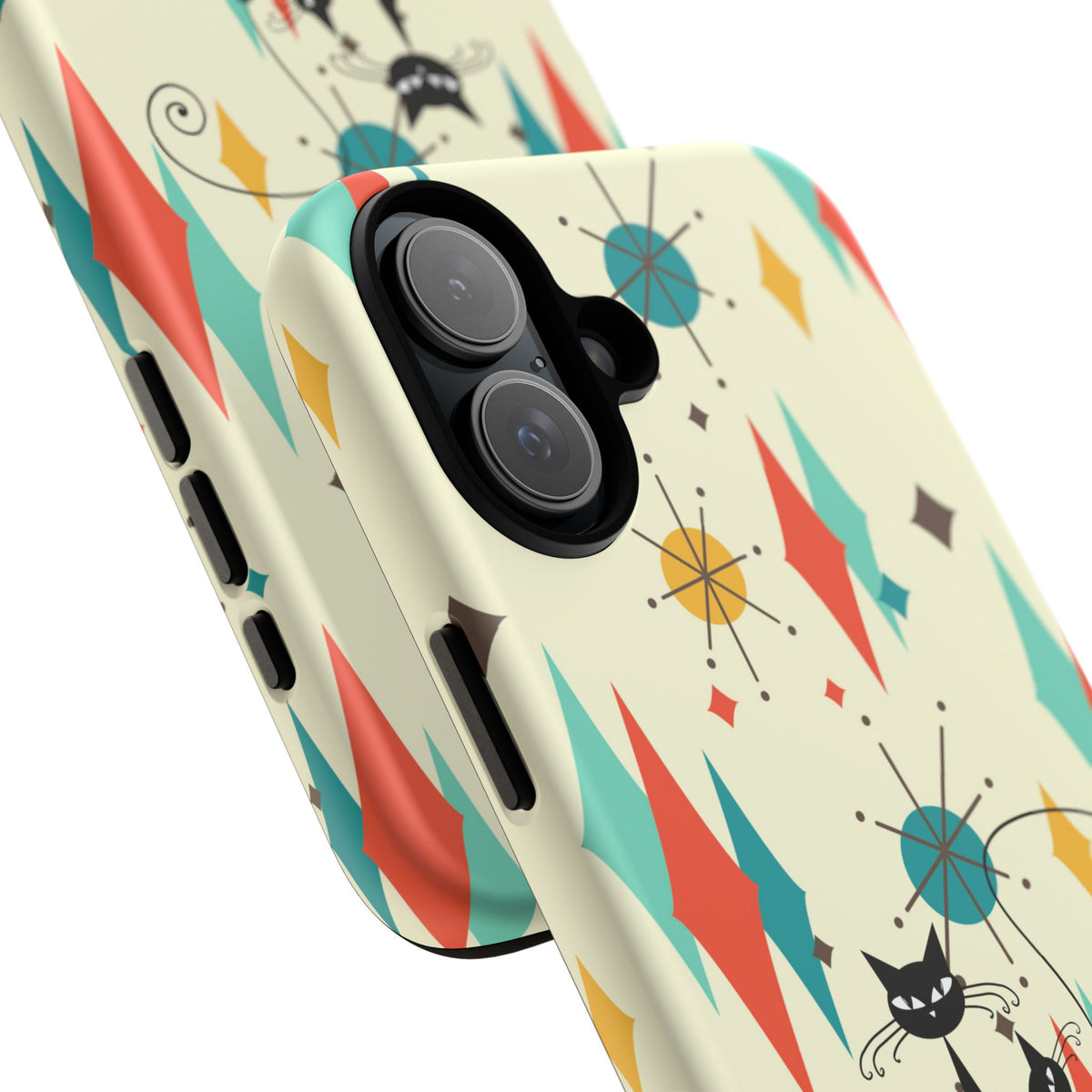 Atomic Kitty Cat, Mid Mod Franciscan Pattern, Kitsch Tough Phone Cases