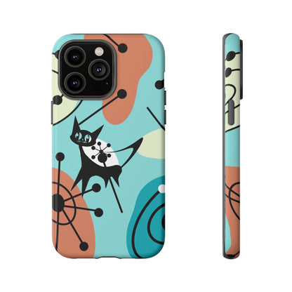 Atomic Kittie, Mid Century Modern Geometric Amoeba Retro Smart PhoneTough Phone