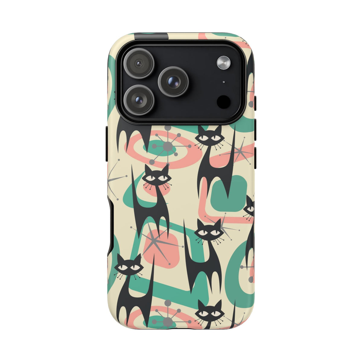 Atomic Cat Mid Century Modern Starburst Retro Kitsch Tough Phone Case