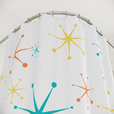 Atomic Cat Starbursts Atomic Mid Mod Colorful Retro Cat Shower Curtain - Fun Bathroom Decor - Mid Century Modern Gal