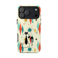 Atomic Kitty Cat, Mid Mod Franciscan Pattern, Kitsch Tough Phone Cases