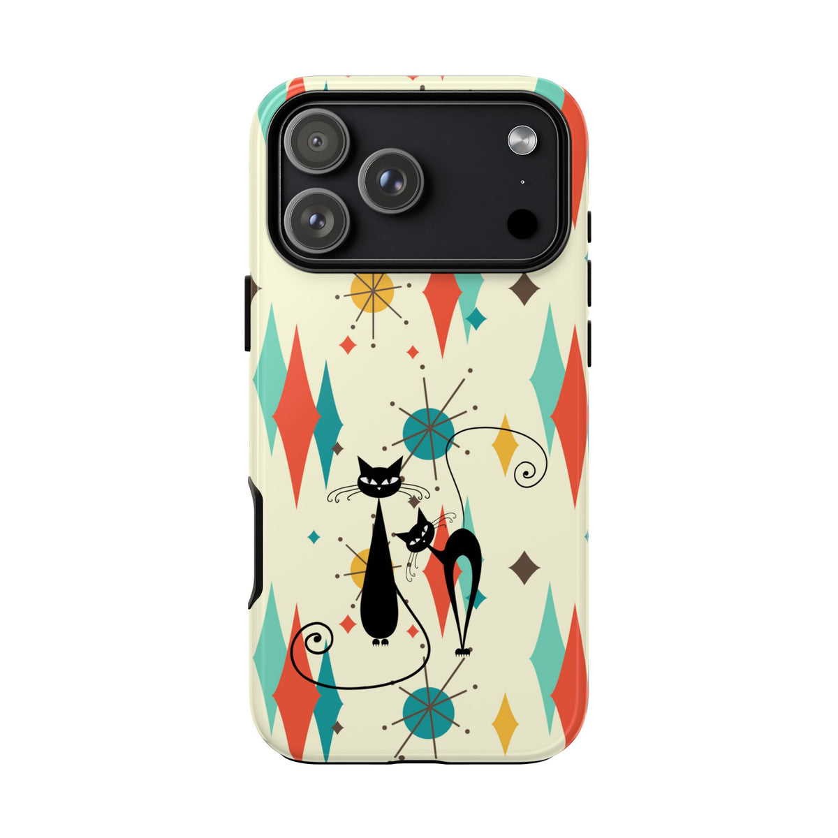 Atomic Kitty Cat, Mid Mod Franciscan Pattern, Kitsch Tough Phone Cases