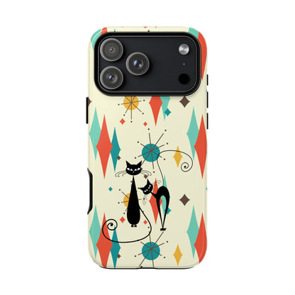 Atomic Kitty Cat, Mid Mod Franciscan Pattern, Kitsch Tough Phone Cases