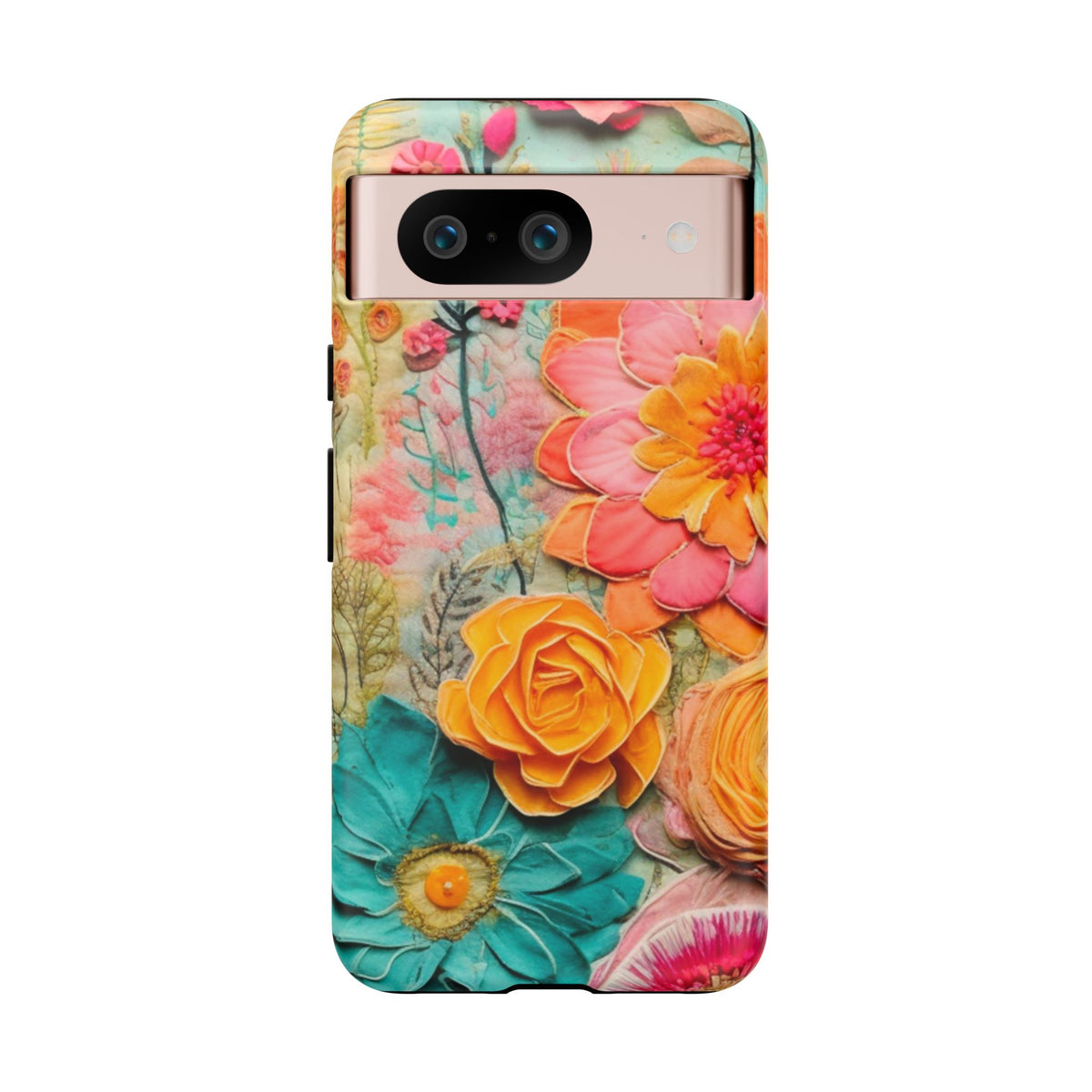 Boho Retro Floral Faux Pressed Flowers Smart Phone Tough Phone Cases