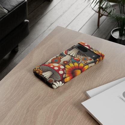 Colorful Mushroom Flower Phone Case - Boho Chic Design